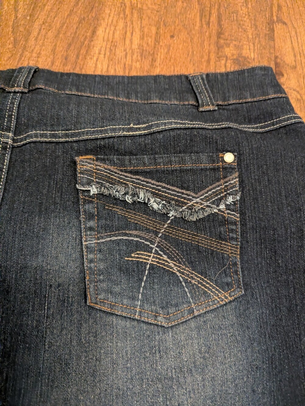 Y2K Dark Wash Denim Mini Skirt Skort with Front Slit Plus Size 20 - Picture 5 of 7